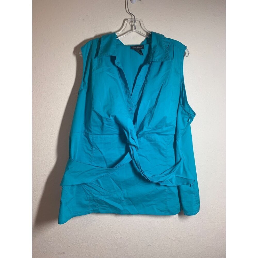 Lane Bryant Twist Front Business Casual Tank Top Women's Size 22/24 Teal P10